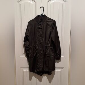 Sam Edelman Elongated Drawstring Jacket Dark Olive Green Medium